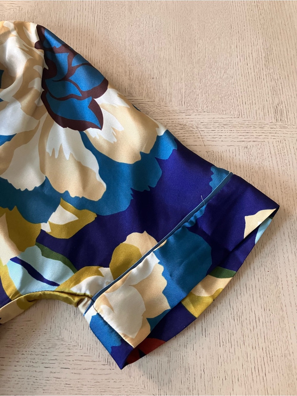 Zara Bold Floral Wide-Leg Jumpsuit in Blue, Green and Cream - Picture 8 of 13